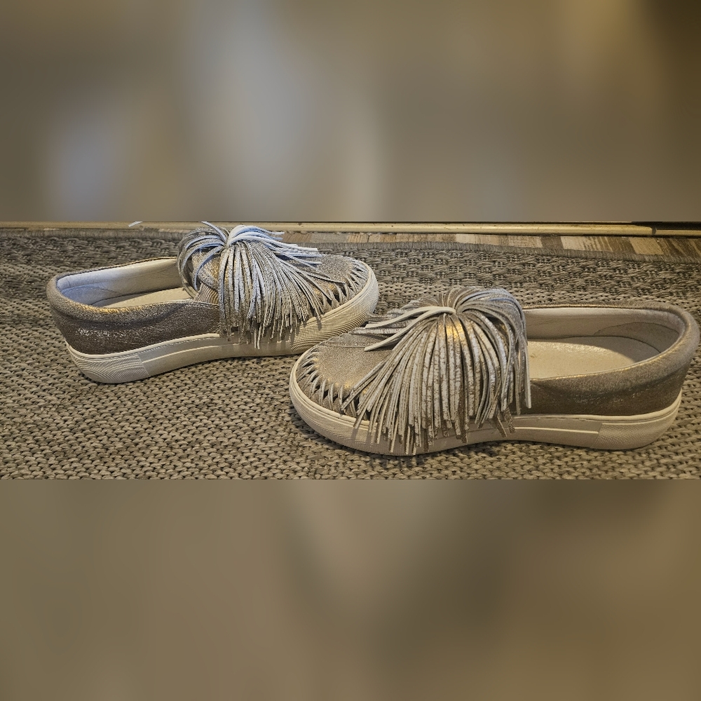 J/Slides Bronze Metallic Leather Aria Shoes. 6 - Picture 5 of 7